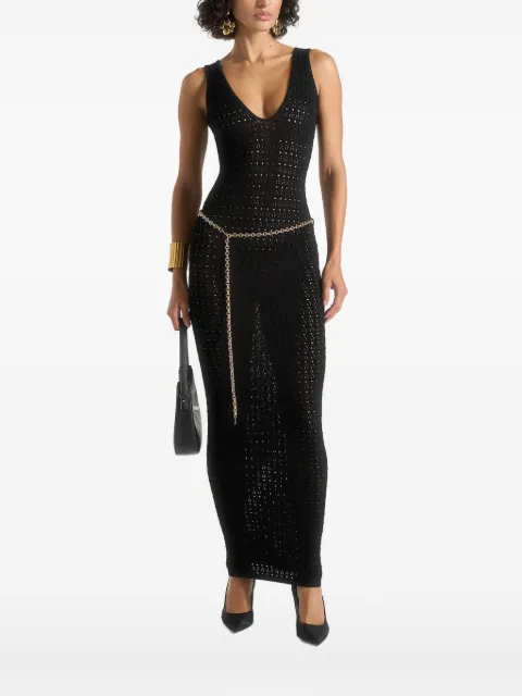 Manière De Voir pointelle open-back maxi dress