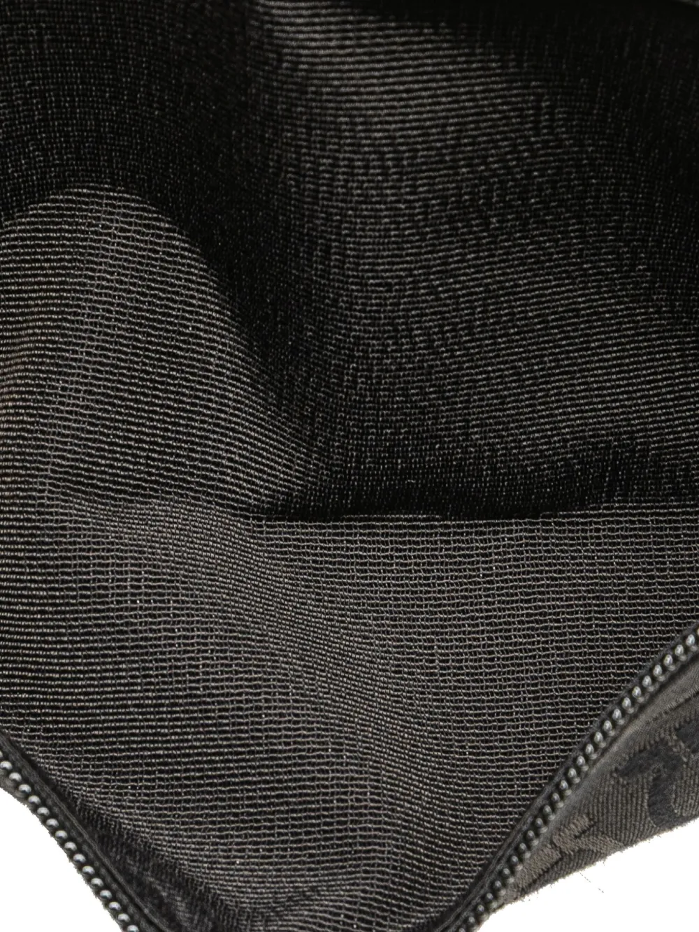 Pre-owned Ferragamo 2022 Gancini Canvas Belt Bag In Black