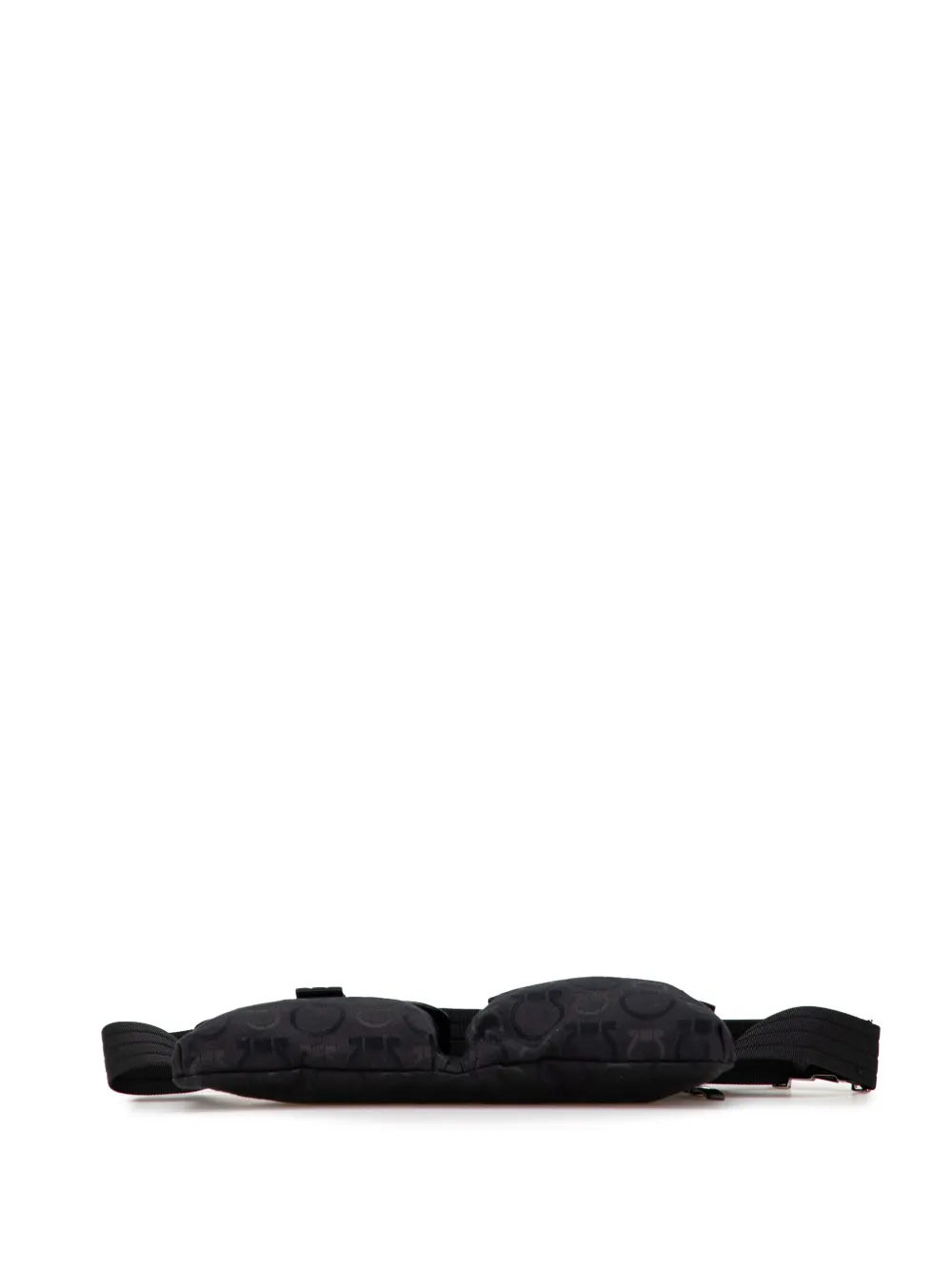 Pre-owned Ferragamo 2022 Gancini Canvas Belt Bag In Black
