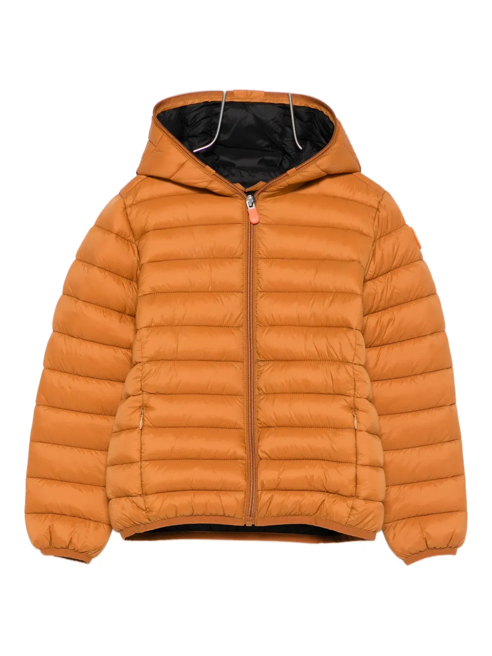 Save The Duck Hooded Quilted Jacket In Orange