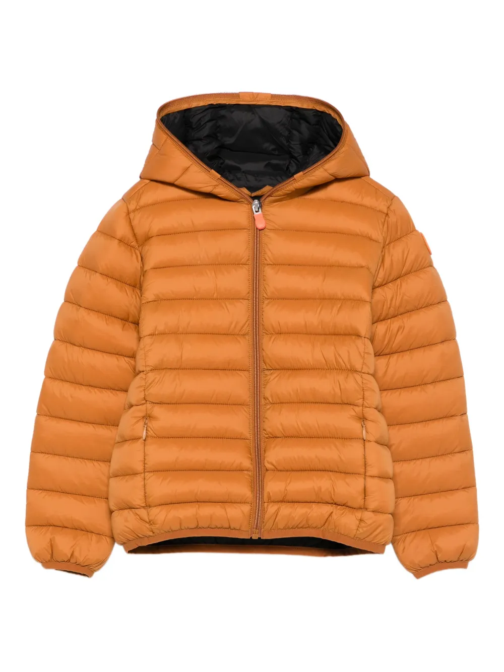 Save The Duck Kids hooded quilted jacket | Orange | Image 1