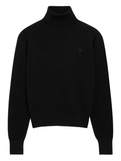 AMI Paris Rollkragenpullover mit Ami de Coeur-Stickerei
