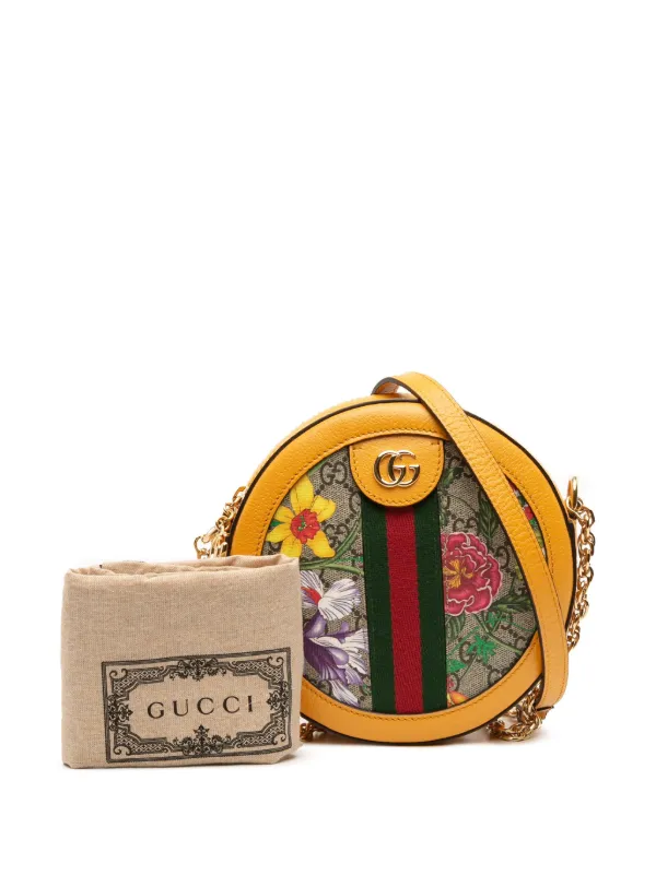 Gucci Pre-Owned Borsa a Tracolla Flora Ophidia Tonda Mini In
