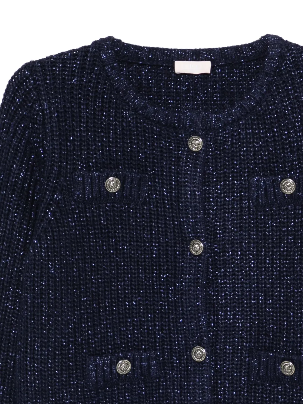 Liu •jo Button-up Cardigan In Blue