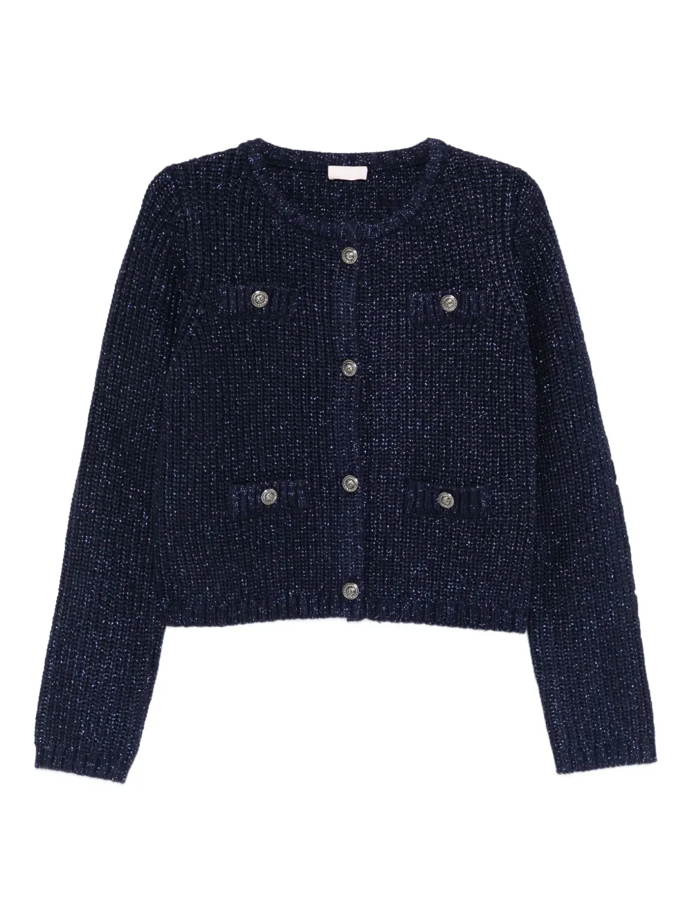 Liu •jo Button-up Cardigan In Blue