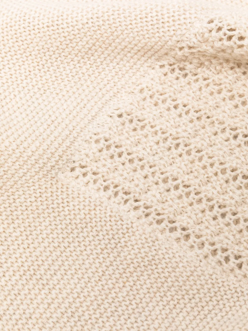  Paz Rodriguez Lace-trimmed Knitted Blanket - Neutrals 