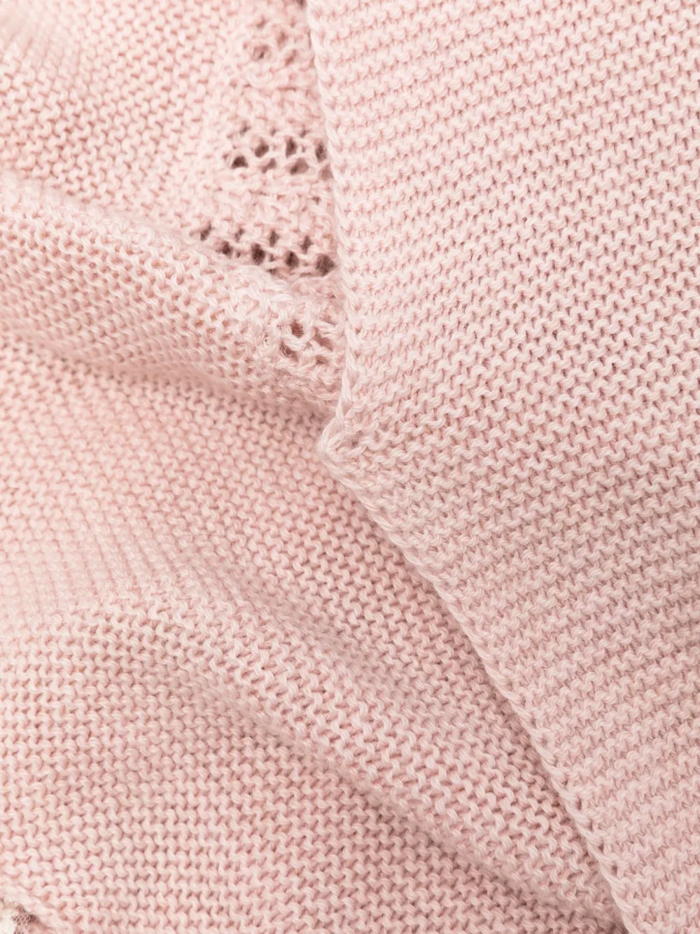 Paz Rodriguez Lace-trimmed Knitted Blanket In Pink