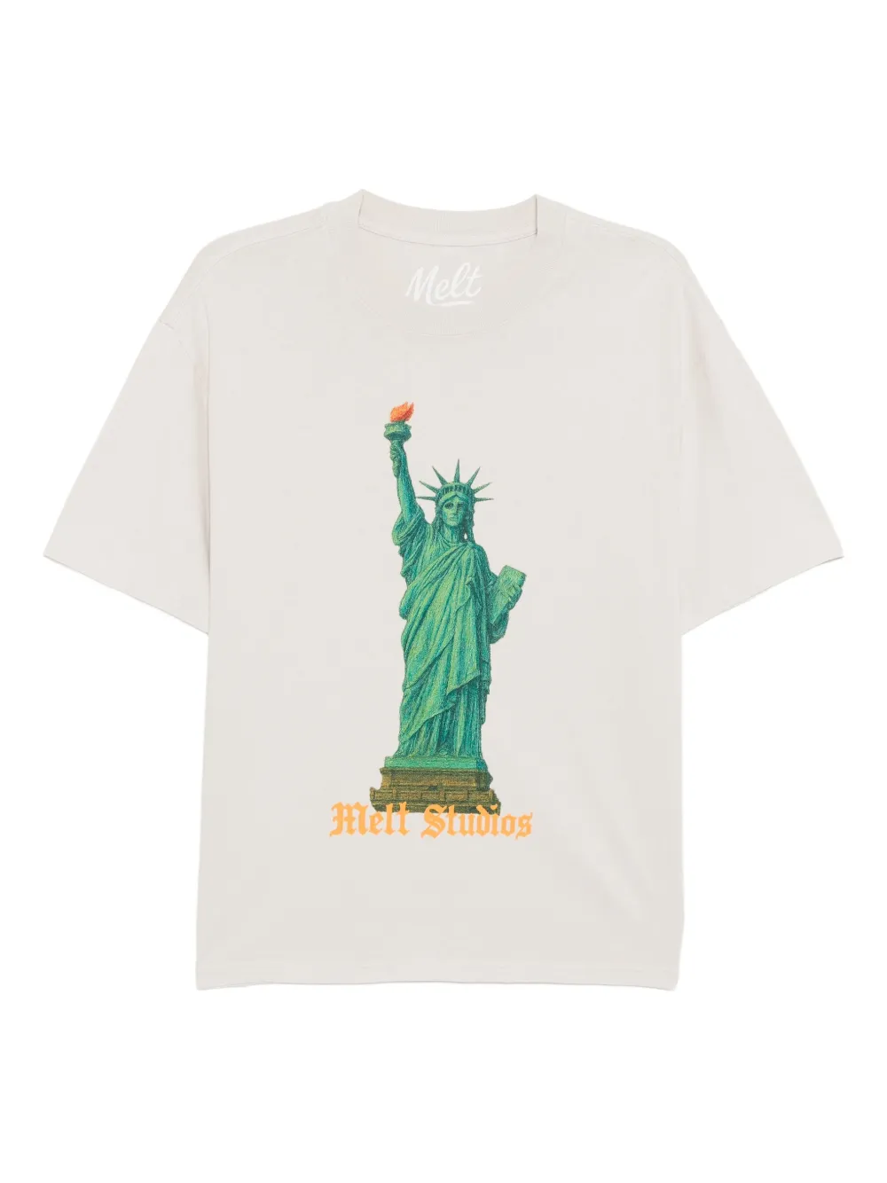 Melt graphic=print T-shirt | Neutrals | Image 1