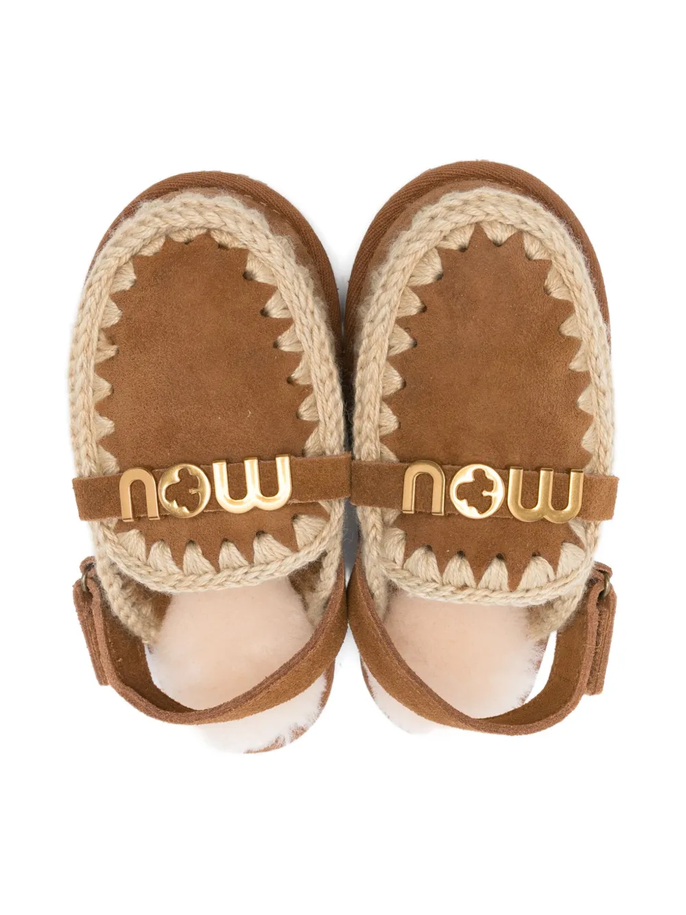 Mou Kids suede slippers Brown