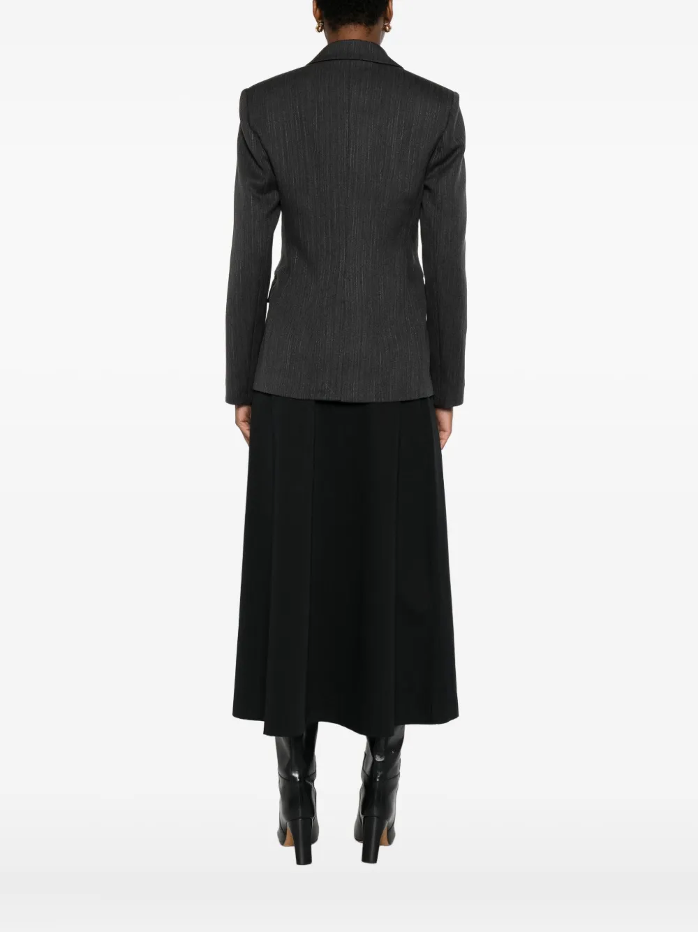 Liu •jo Pinstripe Double-breasted Blazer In Gray