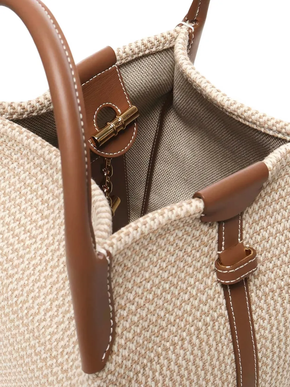 Loro Piana☆美品☆本日売り切りSale！ Loro Piana Mini Woven leather-trimmed Tote Bag | Neutrals | FARFETCH