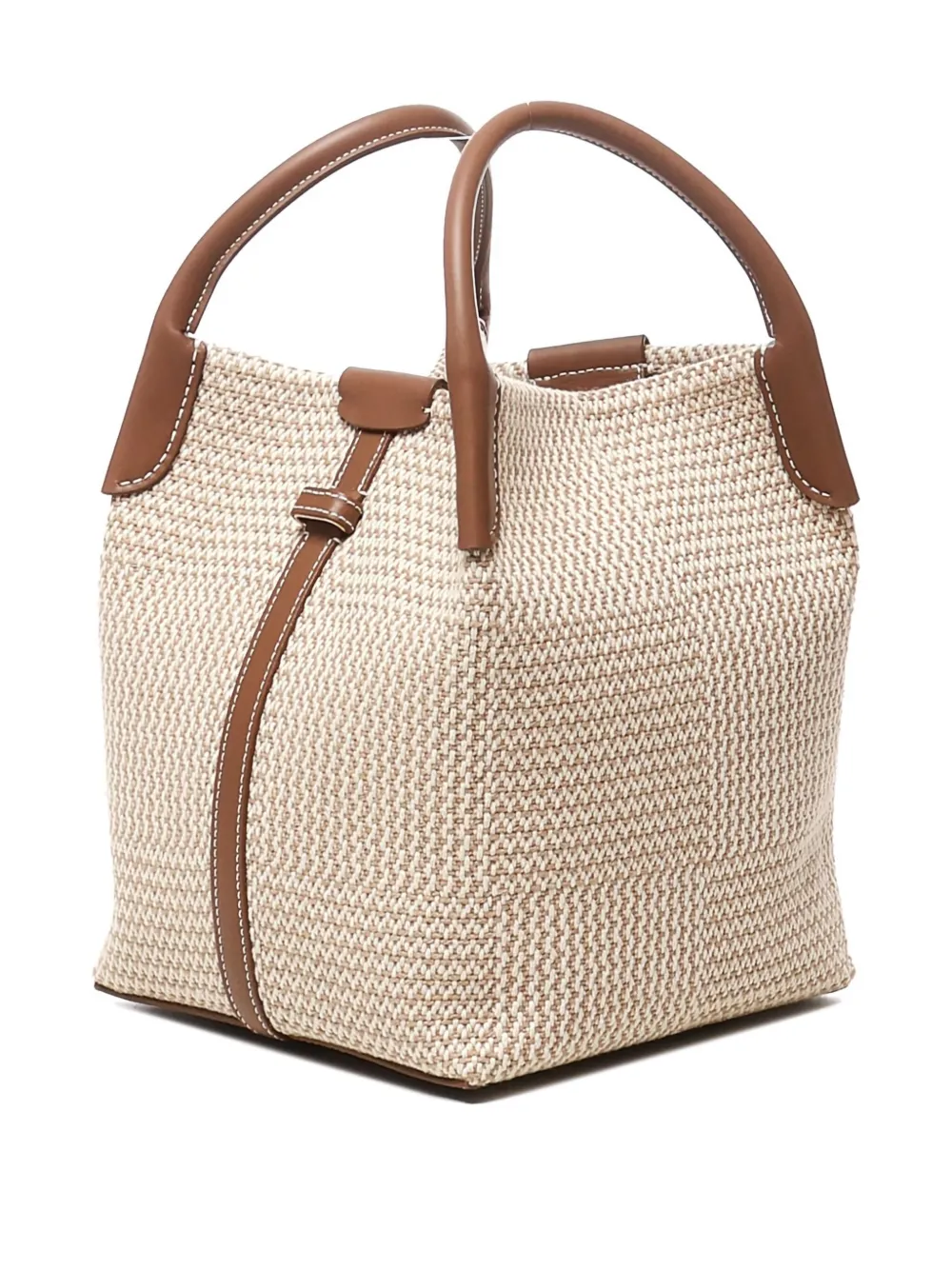Loro Piana☆美品☆本日売り切りSale！ Loro Piana Mini Woven leather-trimmed Tote Bag | Neutrals | FARFETCH