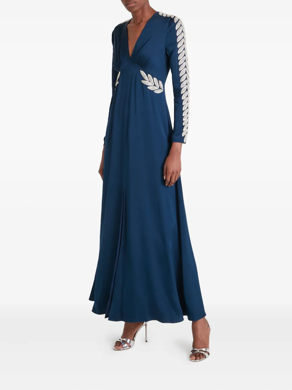 Temperley London Vine maxi-jurk met lange mouwen - Blauw