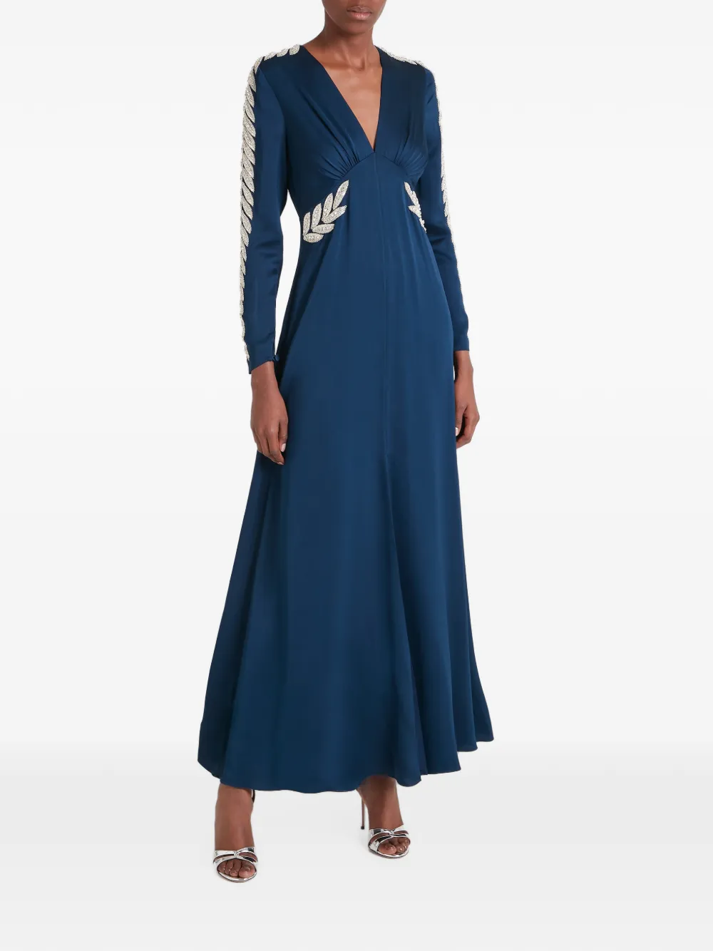Temperley London Vine maxi-jurk met lange mouwen Blauw