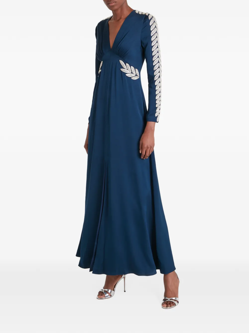 Temperley London Vine maxi-jurk met lange mouwen Blauw