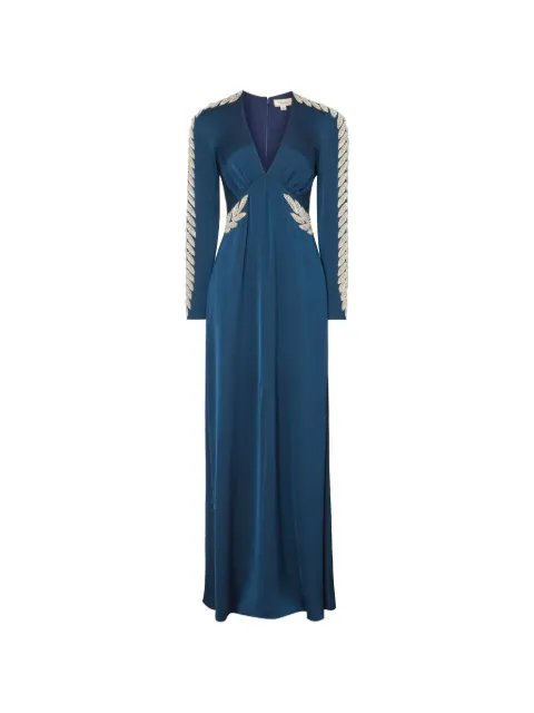 Temperley London robe longue Vine à manches longues