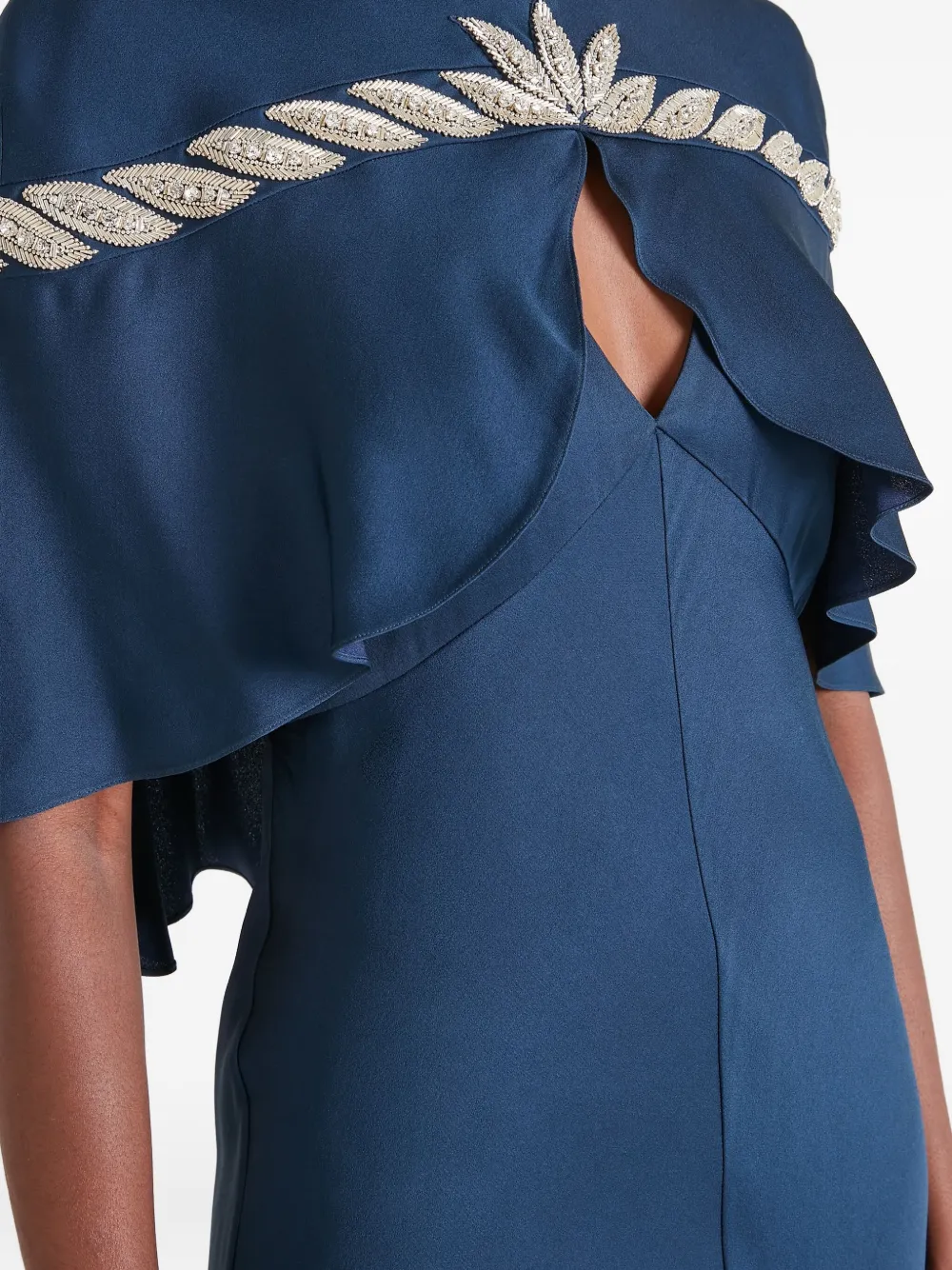 Temperley London Verziertes Vine Cape-maxikleid In Blue