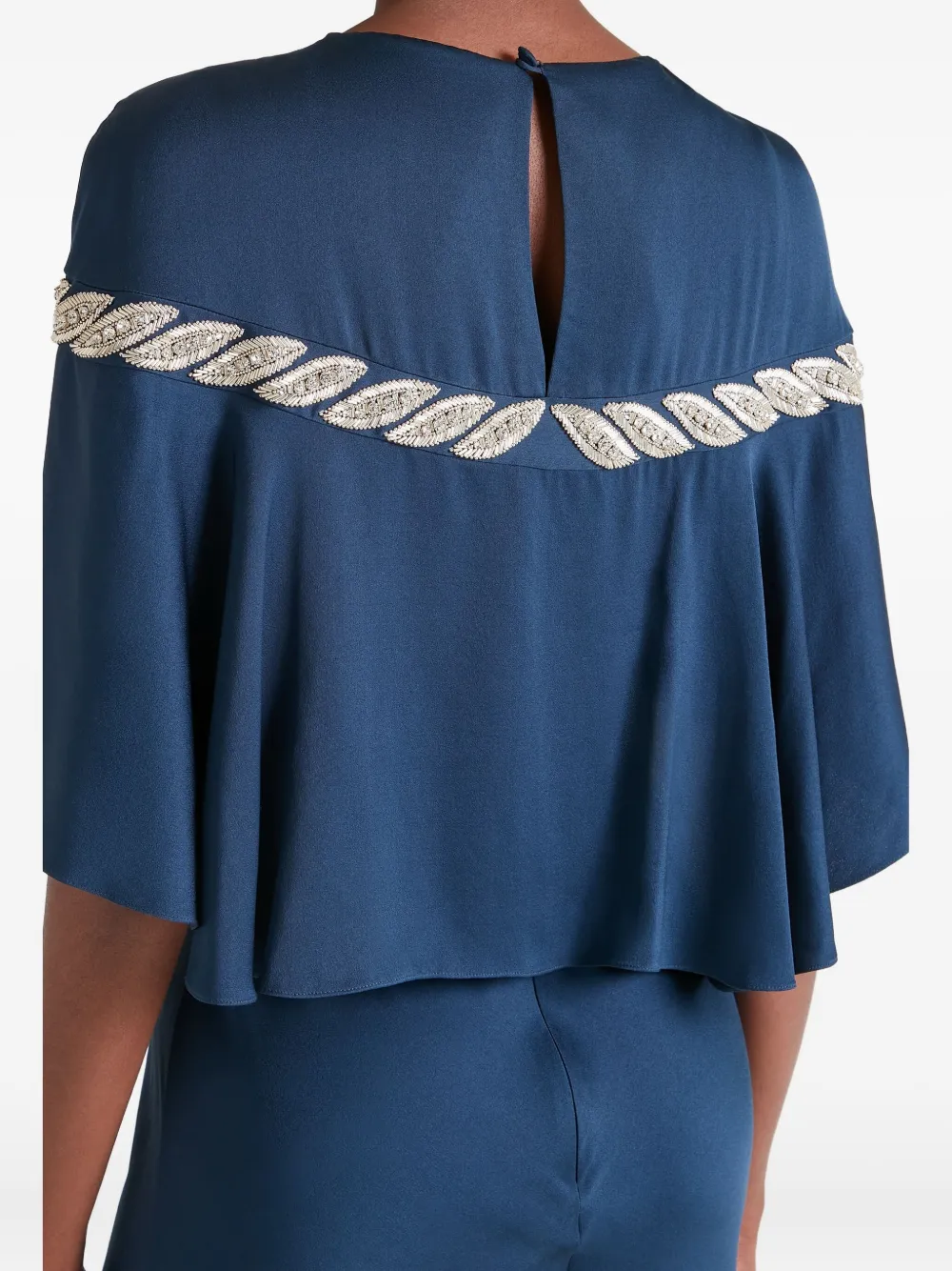 Temperley London Verziertes Vine Cape-maxikleid In Blue