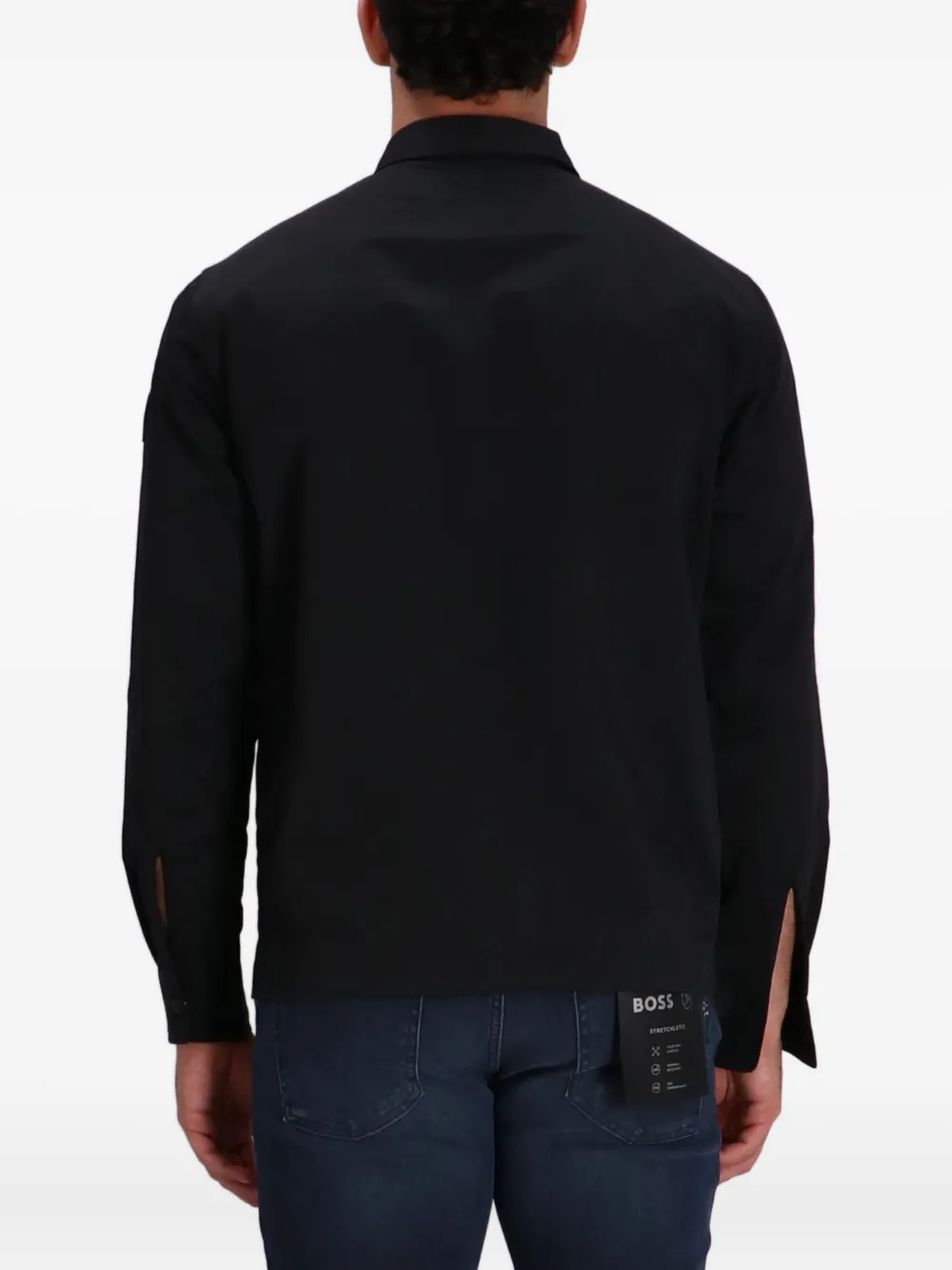 BOSS Overhemd met rits en zak Zwart