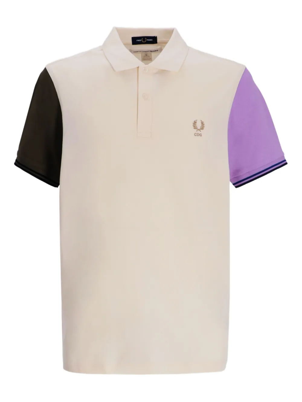Comme Des Garçons Shirt colour-block cotton polo shirt | Neutrals | Image 1