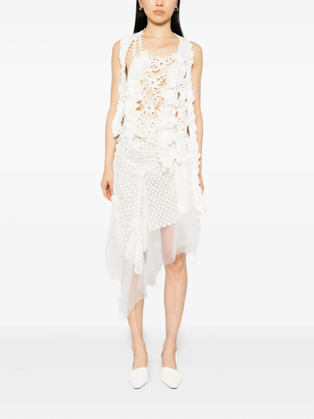 RÓISÍN PIERCE Polotop met geborduurde bloemen - Wit