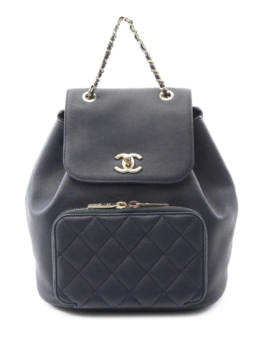 CHANEL Pre-Owned 2019 ビジネス アフィニティ キャビア バックパック - ブルー CHANEL Pre-Owned 2019 ビジネス アフィニティ キャビア バックパック - ブルー