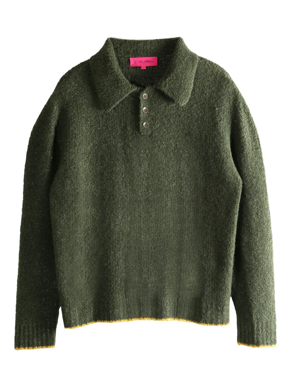 The Elder Statesman contrasting-trim polo shirt | Green | Image 1