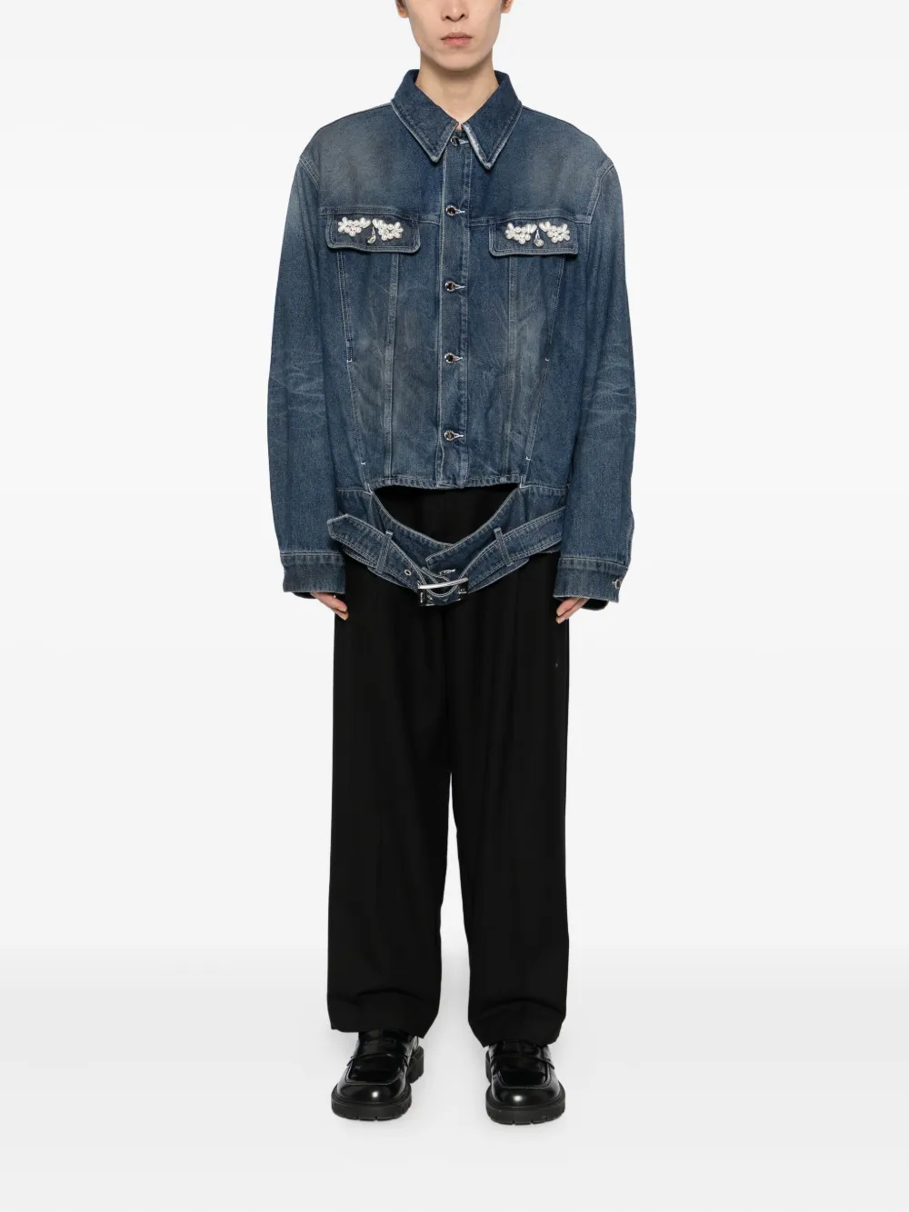 Simone Rocha Jeansjacke mit Kristallen | Jeansjacken | Image 2