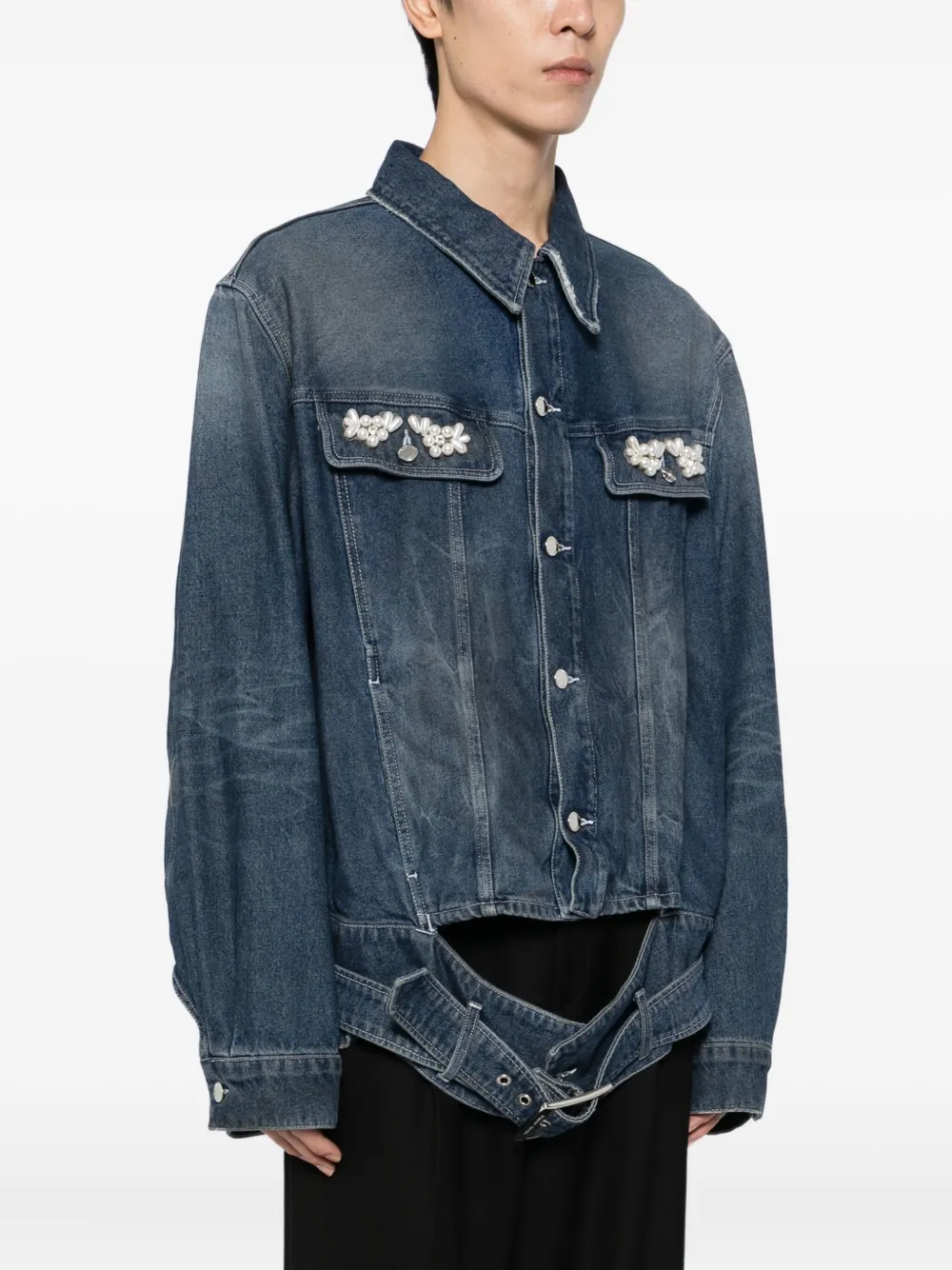 Simone Rocha Denim jack Blauw