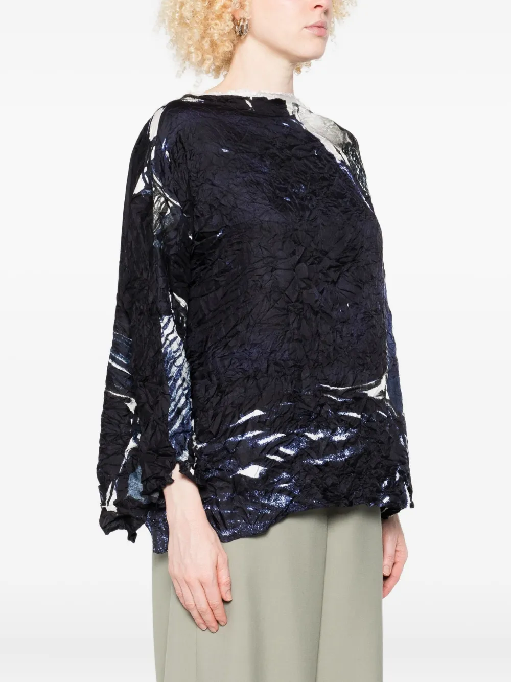 Daniela Gregis Abstract-print Top In Black