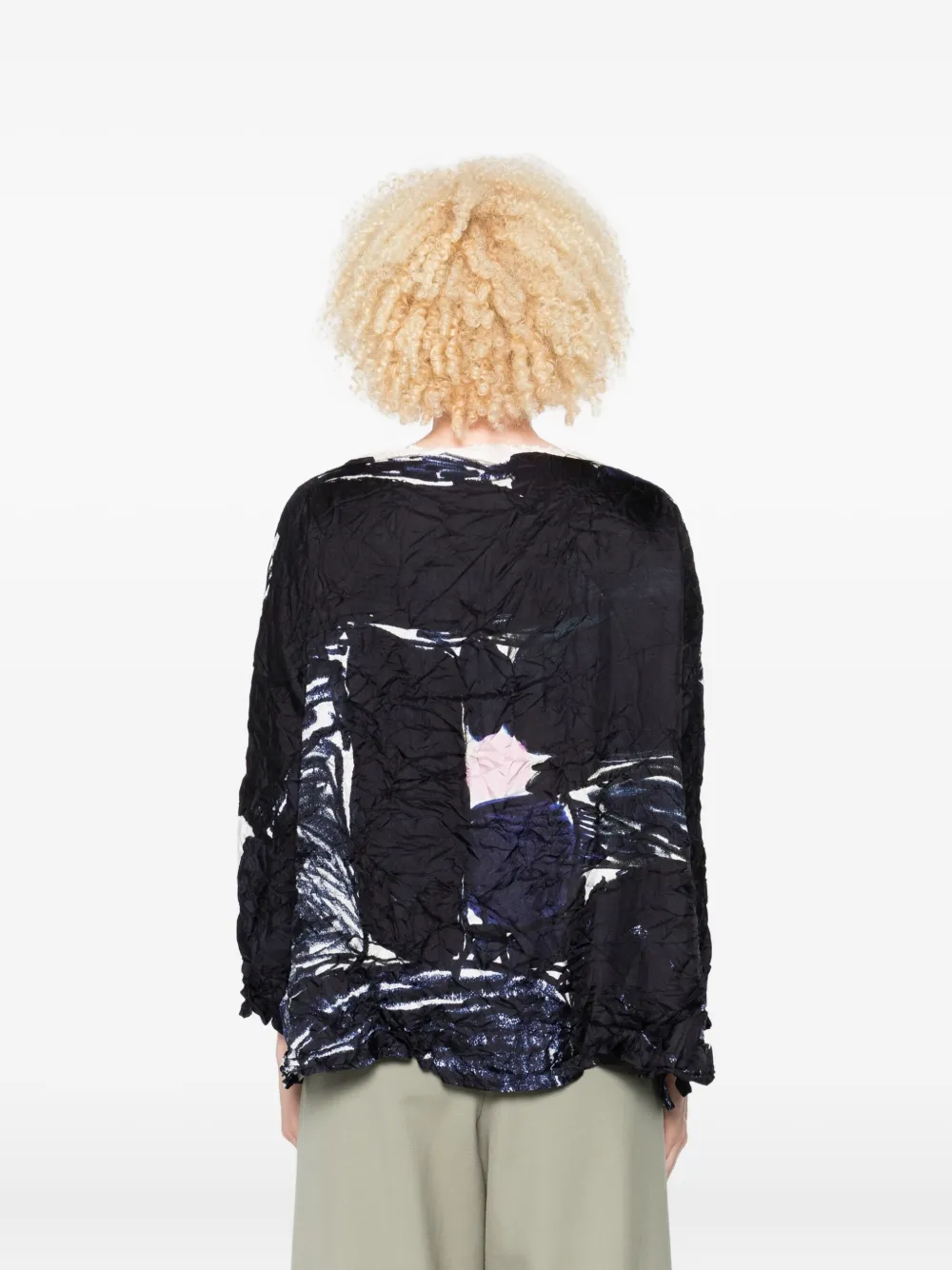 Daniela Gregis Abstract-print Top In Black