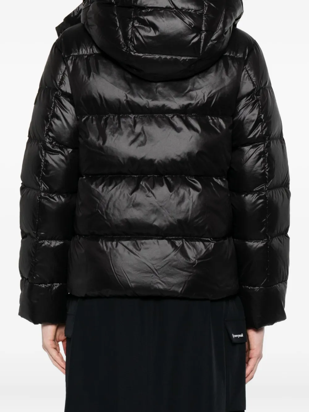 Peuterey Black Shiny Nylon Puffer Jacket In Black