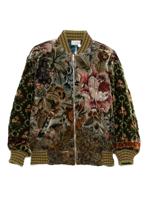 Pierre-Louis Mascia floral-pattern velvet bomber jacket