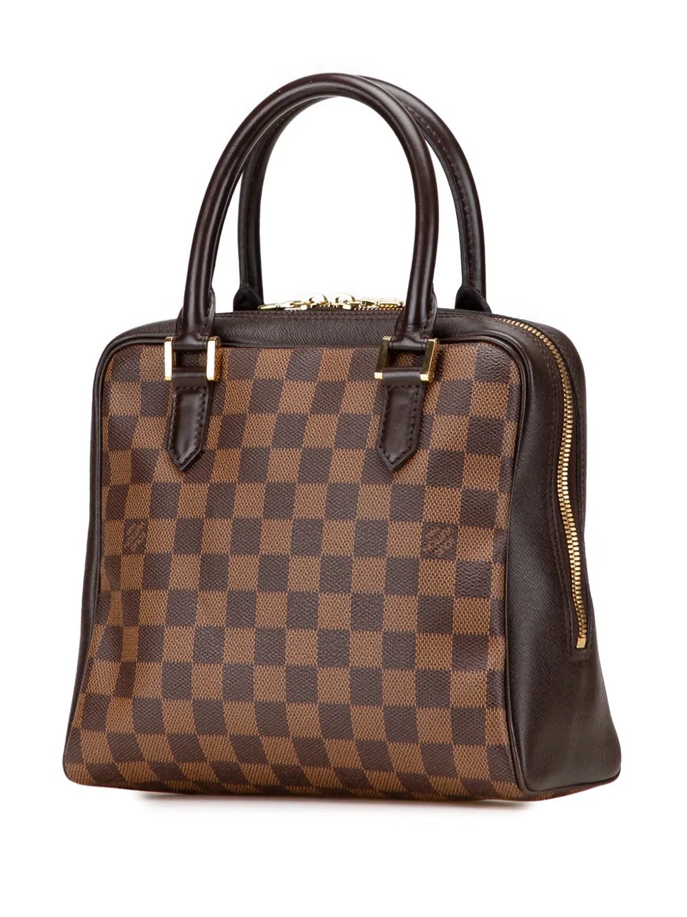 Pre-owned Louis Vuitton 1998 Damier Ebene Brera Handbag In Brown