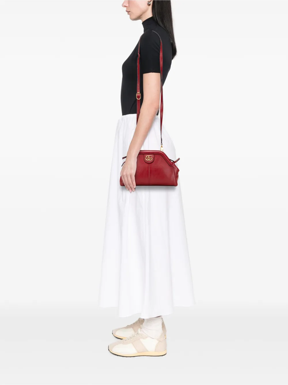 Pre-owned Gucci 2016-2025 Small Leather Re(belle) Crossbody Bag In Red