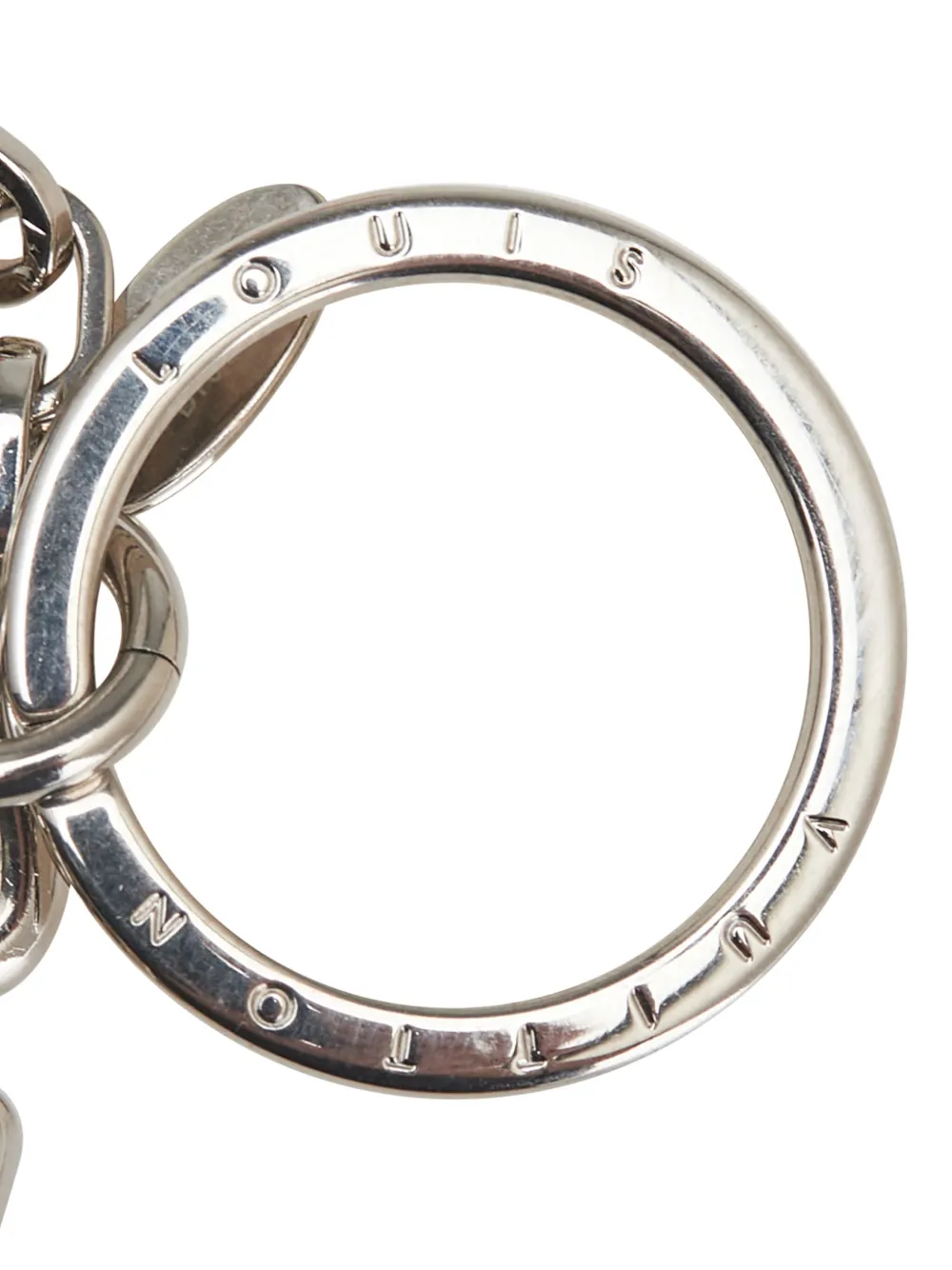 Pre-owned Louis Vuitton 2015 Silver Resin Lv Twist Ring Key Chain