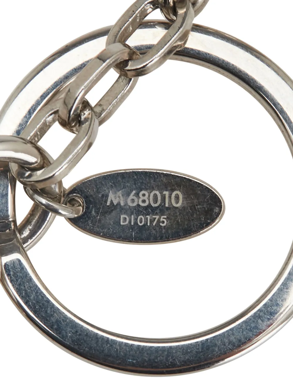 Pre-owned Louis Vuitton 2015 Silver Resin Lv Twist Ring Key Chain