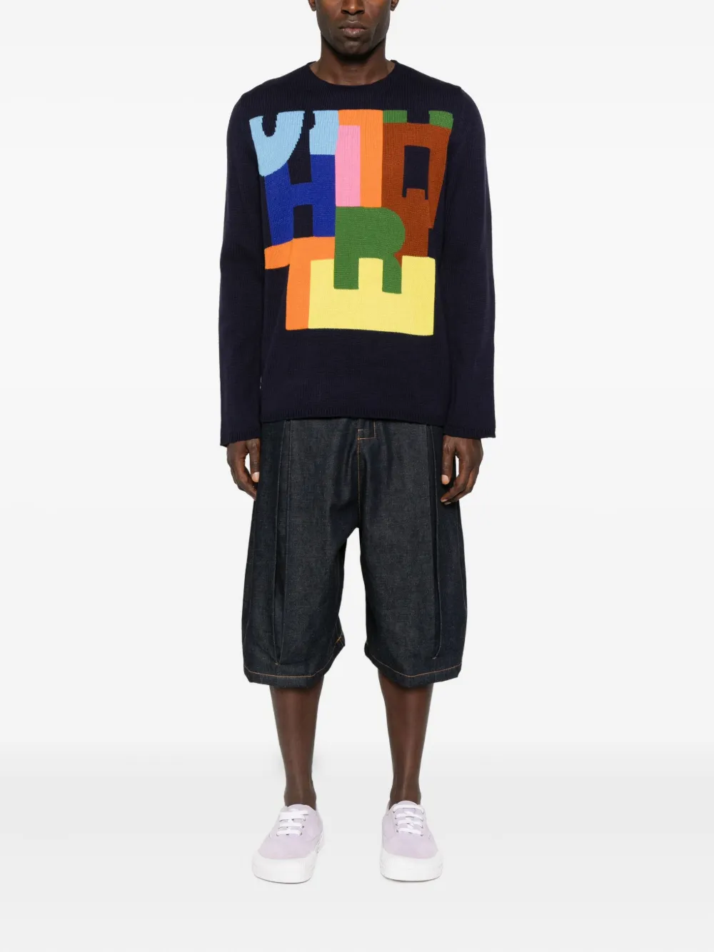 Comme Des Garçons Shirt Multicolour-block Sweater In Black
