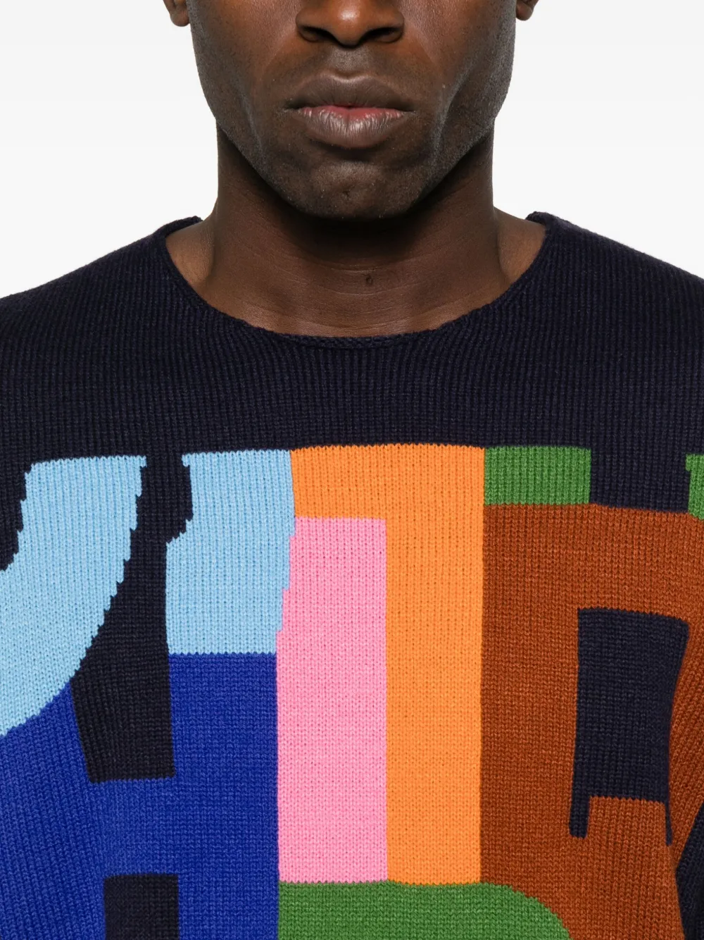 Comme Des Garçons Shirt Multicolour-block Sweater In Black