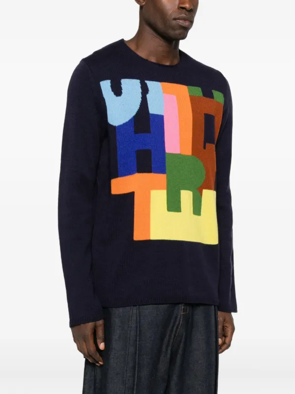 Comme Des Garçons Shirt インターシャニット セーター | ブルー