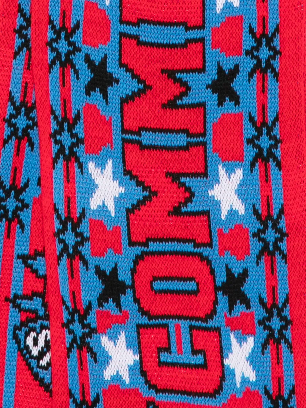 Comme Des Garçons Shirt logo-intarsia star-pattern scarf - Rood