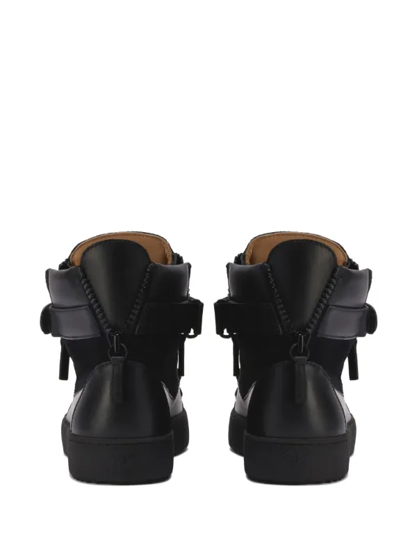 Giuseppe Zanotti COBY MATT lace-up side-zip Sneakers | Black