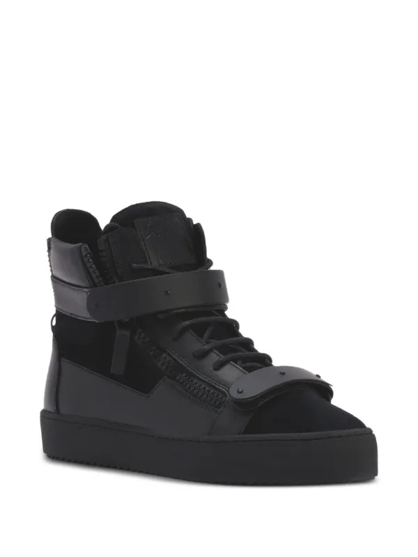 Giuseppe Zanotti COBY MATT lace-up side-zip Sneakers | Black