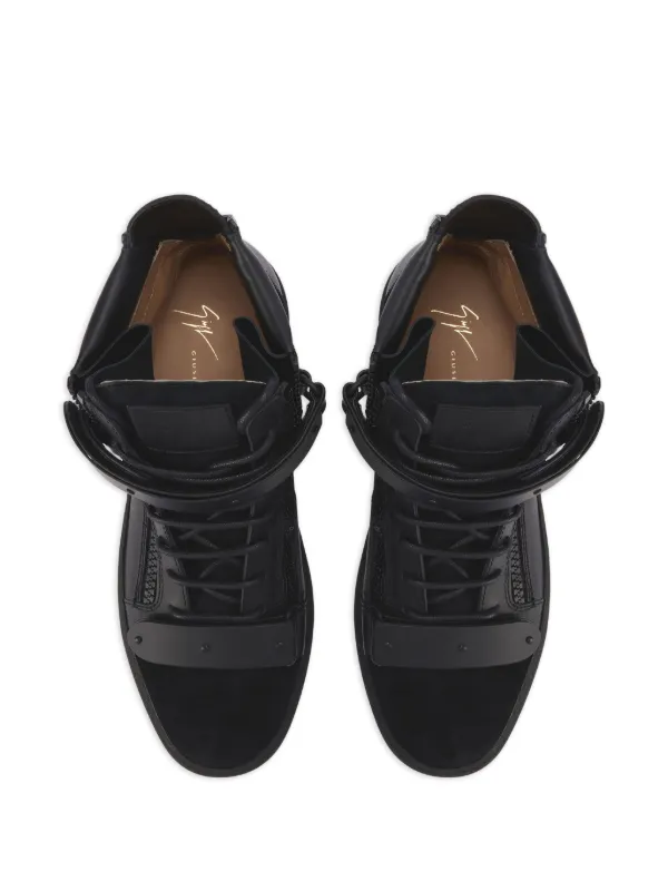 Giuseppe Zanotti COBY MATT lace-up side-zip Sneakers | Black