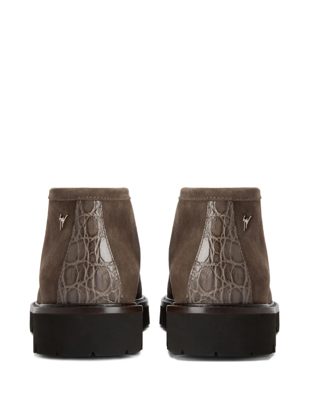 Giuseppe Zanotti RIVAUX HIGH veterlaarzen met krokodillenprint Bruin