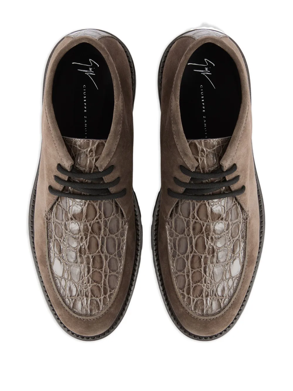 Giuseppe Zanotti RIVAUX HIGH veterlaarzen met krokodillenprint Bruin