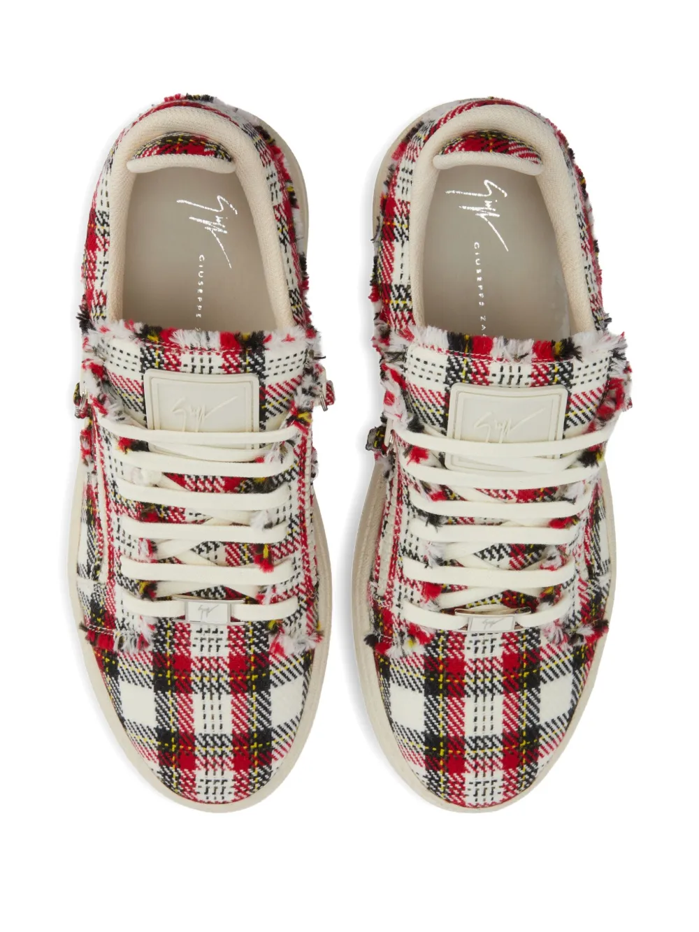 Giuseppe Zanotti Sneakers met tartan ruit Wit