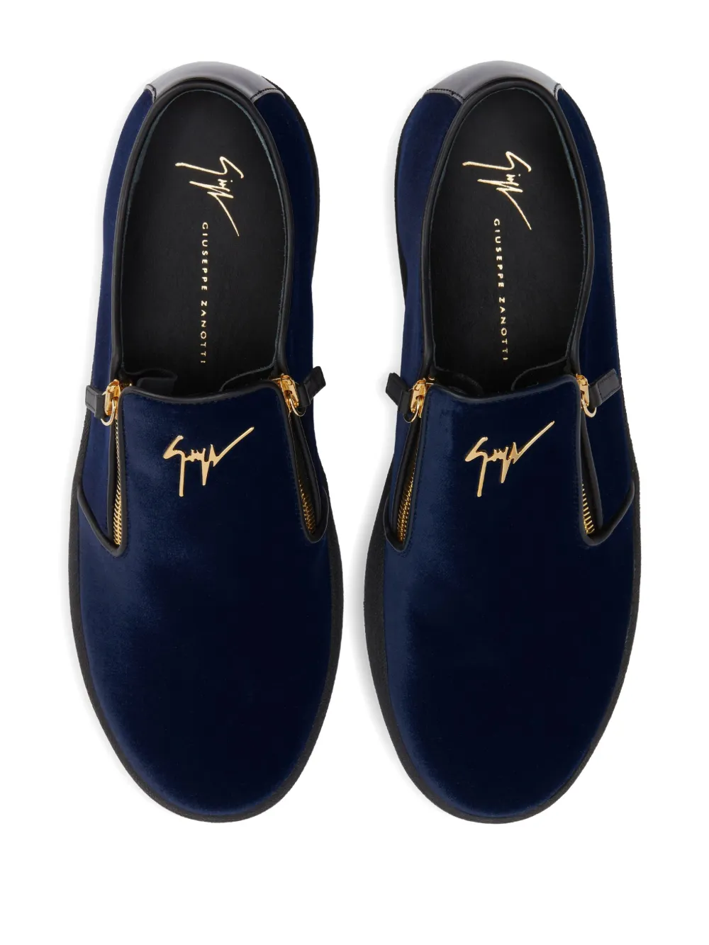 Giuseppe Zanotti Gz-kobe slip-on sneakers met rits en kenmerkende detail Blauw
