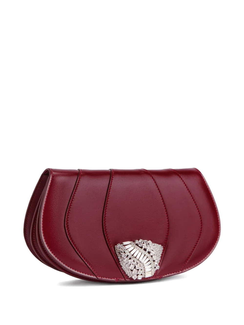 Giuseppe Zanotti Orbits Leather Clutch Bag In Red