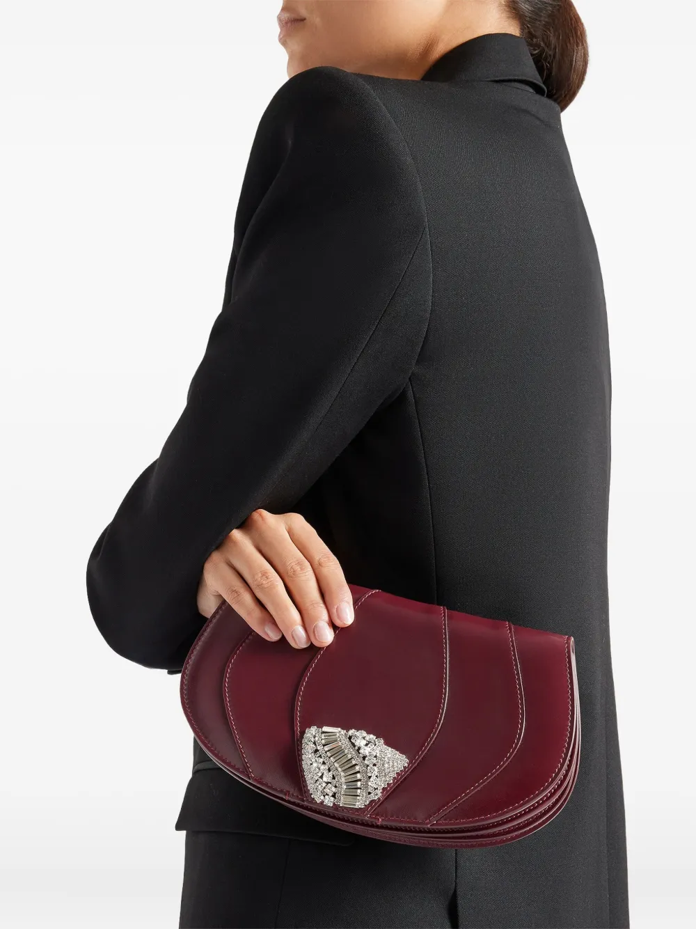 Giuseppe Zanotti Orbits leren clutch - Rood